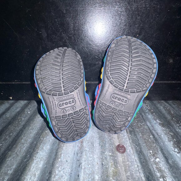 Crocs Classic Legos Black Slip On Clogs Baby Toddler Size C 4/5 - Picture 6 of 7